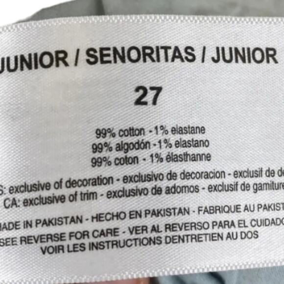 William Rast A-Line Denim Mini Skirt Juniors 27 Blue Whiskers Dark Wash Raw Hem - Picture 6 of 8